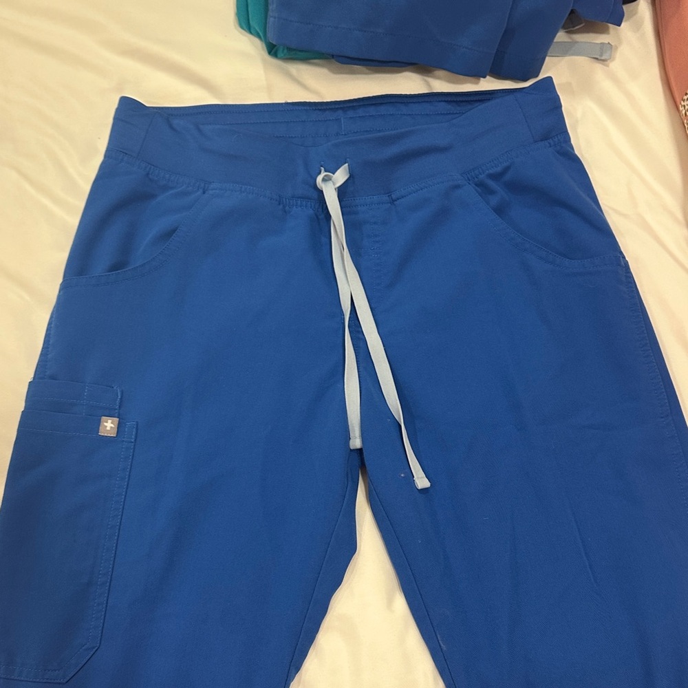 Figs Blue Straight Leg Pants